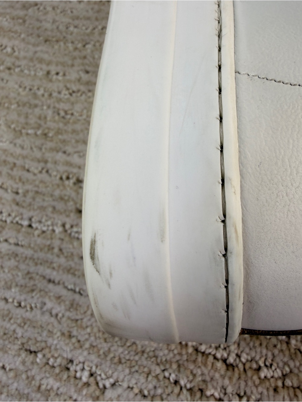 P448 Thea Women’s Low Leather Platform Sneakers White/Gold Metallic Heel/Tongue - Picture 10 of 13